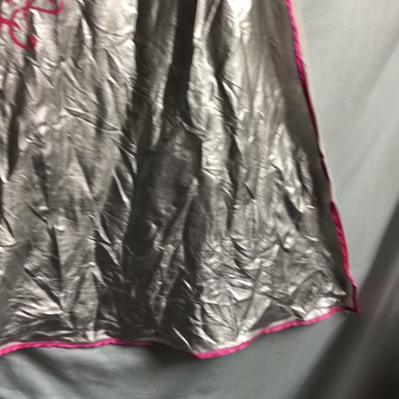 Silver pink trim Supergirl cape six flags Costume For Halloween or dress up - Picture 4 of 13